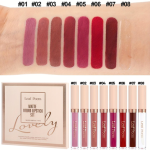 Leaf Poem Long Lasting Matte Liquid Lipstick Set 8pcs